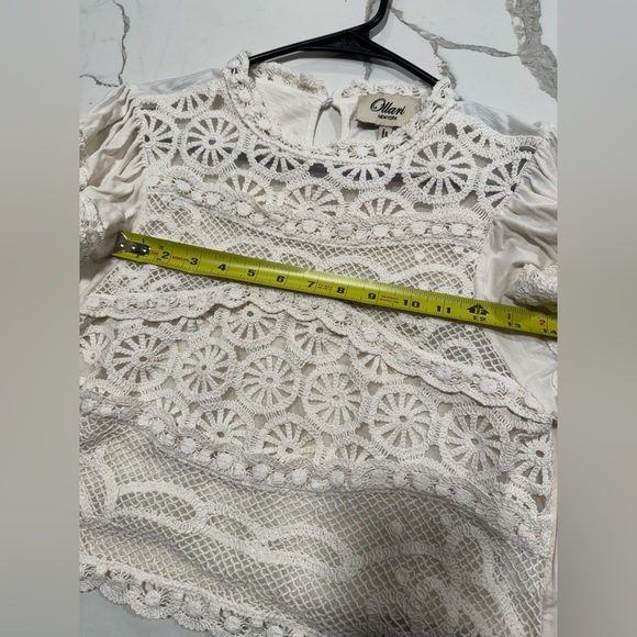 Plato Dori Ruffle Sleeve lace Crochet Top - Picture 12 of 13